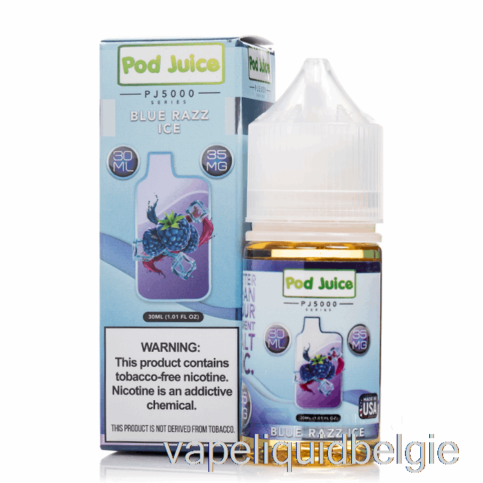 Vape-vloeistof Blauw Razz-ijs - Peulensap Pj5000 - 30 Ml 35 Mg